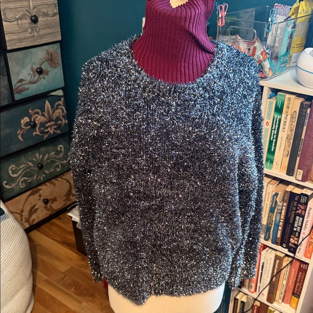 Elegant Black and Gray Textured Sweater